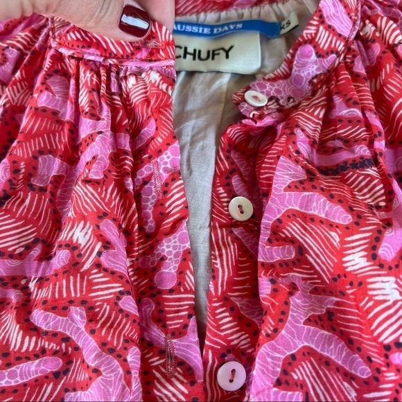 CHUFY My Aussie Days Ziggy Mini Dress Gunai Pink XS Cotton Silk Loose Fit GUC - Picture 8 of 16